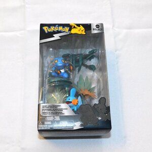 Pokemon Select Swampy Jungle Environment 2 Figure Croagunk Mudkip Series 4 NEW